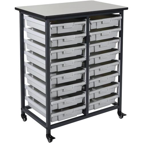 Luxor Double Row Mobile Bin Storage Unit