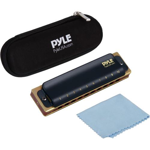 Pyle Pro Classic-Style Diatonic Harmonica with Brass Cover Plate