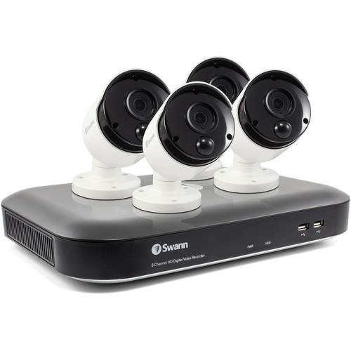 Swann 5580 Series 8-Channel 4K UHD DVR with 2TB HDD & 4 4K Outdoor Night Vision Bullet Cameras