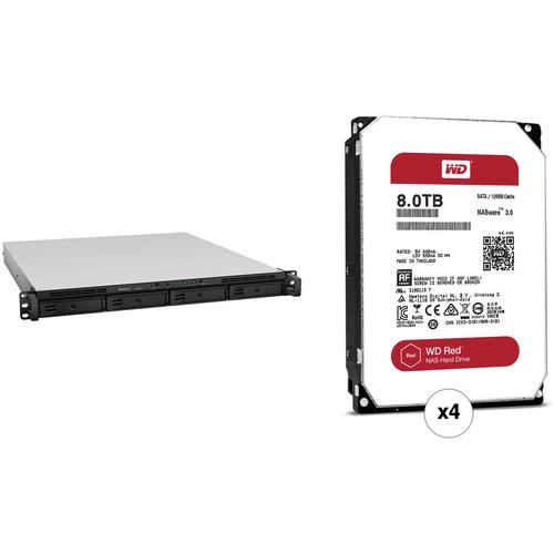 Synology RackStation 32TB RS818 4-Bay NAS Server Kit with WD NAS Drives