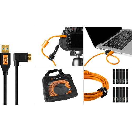 Tether Tools Starter Tethering Kit with USB 3.0 Type-A to Micro-B Right Angle Cable