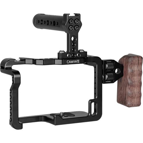 CAMVATE Cage Kit with Handles and Shoe Mounts for Panasonic Lumix GH5