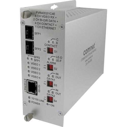 COMNET 4-Channel 10-Bit Digital Video Receiver with Two Bi-Directional Data, SFP Ports, 100Mb Ethernet, and Aiphone Intercom