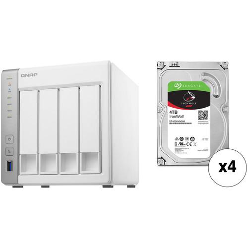 QNAP TS-431P 16TB 4-Bay NAS Enclosure Kit with Seagate NAS Drives
