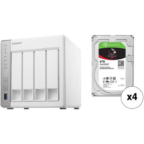 QNAP TS-431P 32TB 4-Bay NAS Enclosure Kit with Seagate NAS Drives