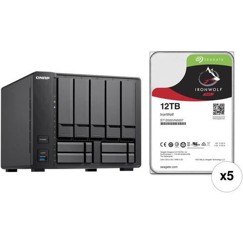 QNAP TVS-951X 60TB 9-Bay NAS Enclosure Kit with Seagate NAS Drives