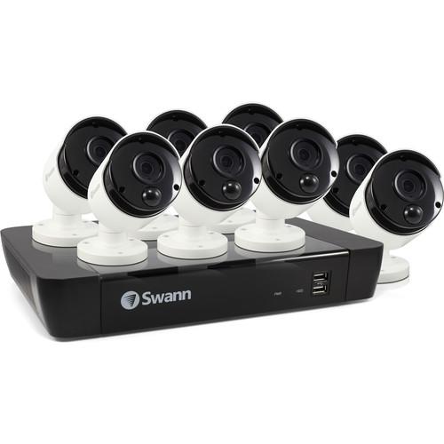 Swann 8-Channel 4K UHD NVR with 2TB HDD & 8 4K Outdoor Night Vision Bullet Cameras
