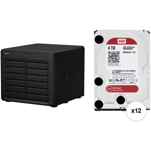 Synology DX1215 48TB 12-Bay NAS Expansion Unit Kit with WD NAS Drives