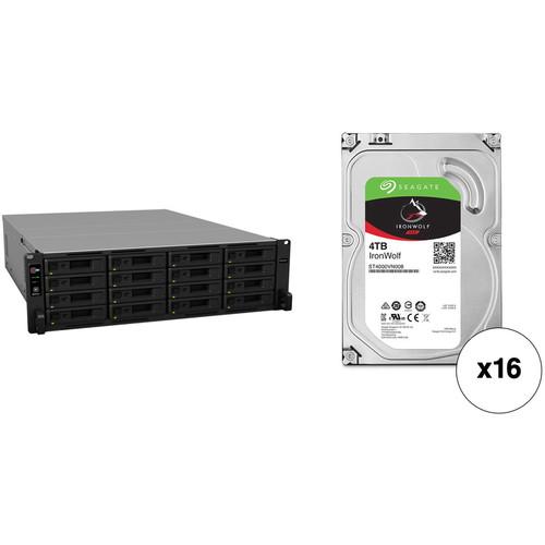 Synology RackStation RS2818RP 64TB 16-Bay NAS Enclosure Kit with Seagate NAS Drives