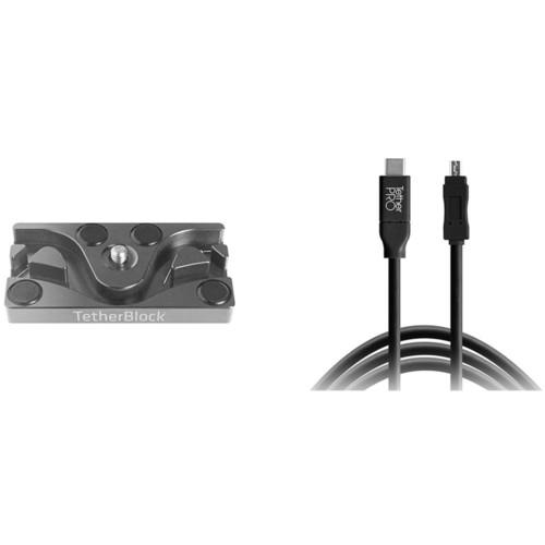 Tether Tools TetherPro USB Type-C to Mini-USB 2.0 Type-B Cable with TetherBLOCK Multi-Cable Mounting Plate Kit