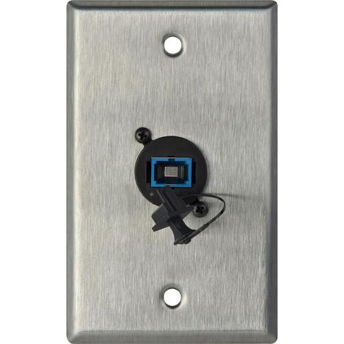 Camplex 1-Gang Stainless Steel Wall Plate with One SC Singlemode Fiber Optic Connector
