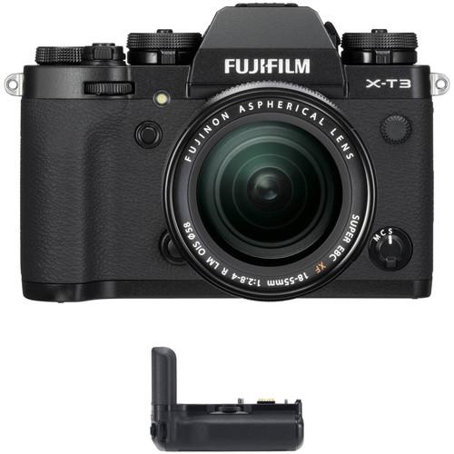 FUJIFILM X-T3 Mirrorless Digital Camera with 18-55mm Lens and Battery Grip Kit