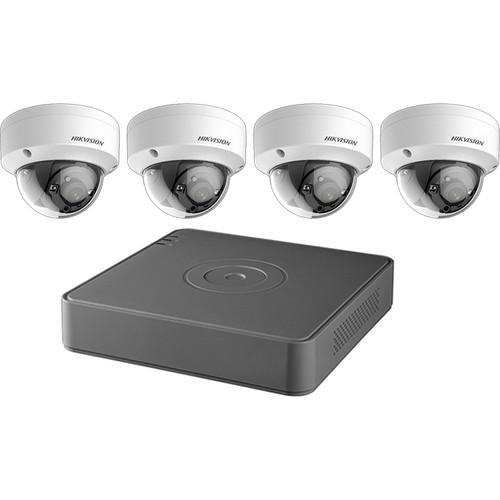 Hikvision TurboHD 4-Channel 1080p DVR with 1TB HDD and 4 1080p Outdoor Dome Cameras Kit