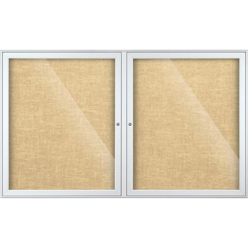 Best Rite Indoor Enclosed Two-Door Bulletin Board Cabinet