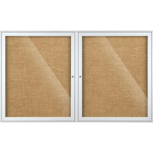 Best Rite Indoor Enclosed Two-Door Bulletin Board Cabinet
