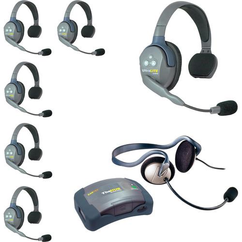 Eartec HUB7SMONEU UltraLITE 7-Person HUB Intercom System with Monarch Headset