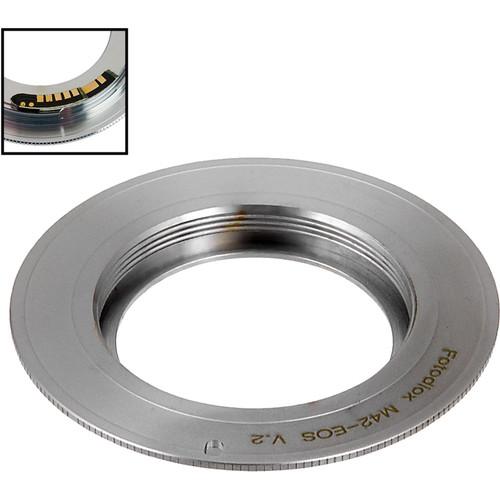 FotodioX Type 2 Pro Lens Mount Adapter with Generation v10 Focus Confirmation Chip for M42-Mount Lens to Canon EF or EF-S Mount Camera