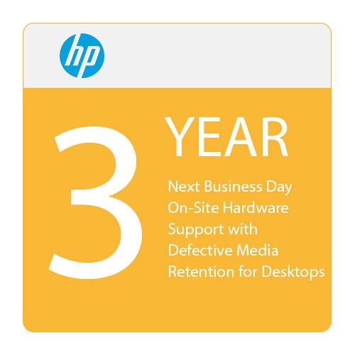 HP 3-Year Next Business Day Onsite Hardware Support with Defective Media Retention for Desktops
