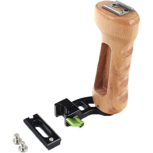 LanParte Wooden Left Handle with NATO Rail for Camera Cage