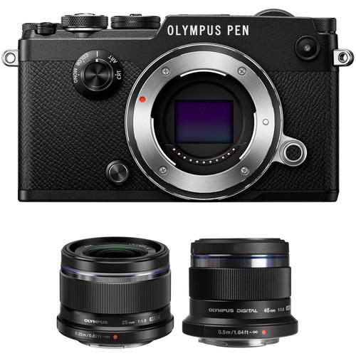 Olympus PEN-F Mirrorless Micro Four Thirds Digital Camera with 25mm and 45mm Lenses Kit