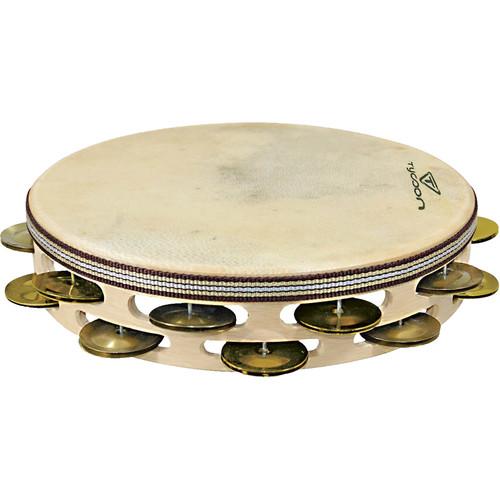Tycoon Percussion Double Row Headed Wooden Tambourine with Brass Jingles