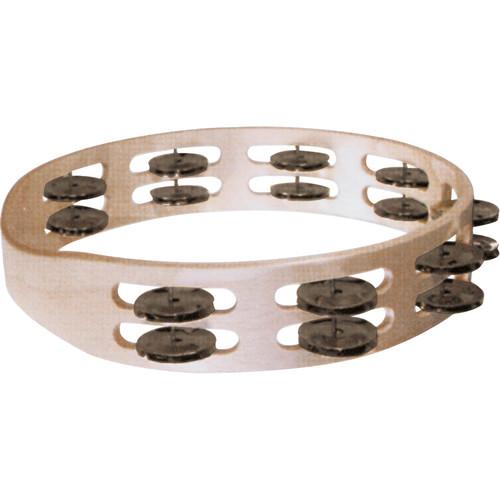 Tycoon Percussion Double Row Wooden Tambourine with Steel Jingles
