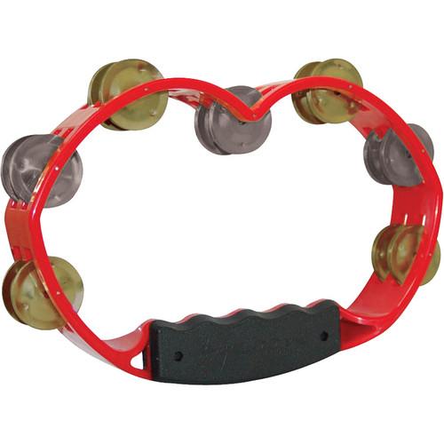 Tycoon Percussion Plastic Handheld Tambourine with Dark Chrome and Brass Jingles