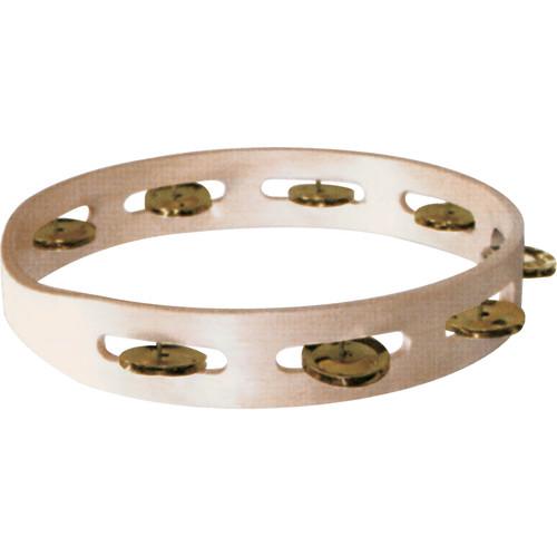 Tycoon Percussion Single Row Wooden Tambourine with Brass Jingles