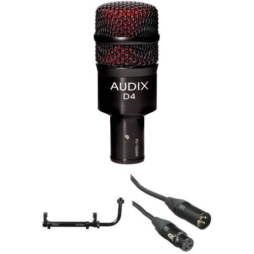 Audix D4 Instrument Microphone with Mounting System and Cable Kit