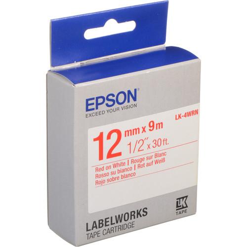 Epson LabelWorks Standard LK Tape Red on White Cartridge