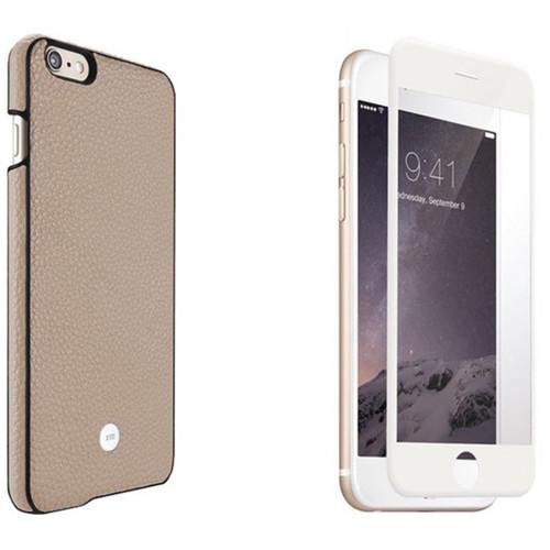 Just Mobile Beige Quattro Back Case with White Screen Protector Kit for iPhone 6 6s