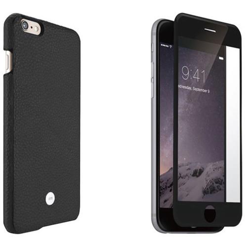 Just Mobile Black Quattro Back Case with Black Screen Protector Kit for iPhone 6 Plus 6s Plus