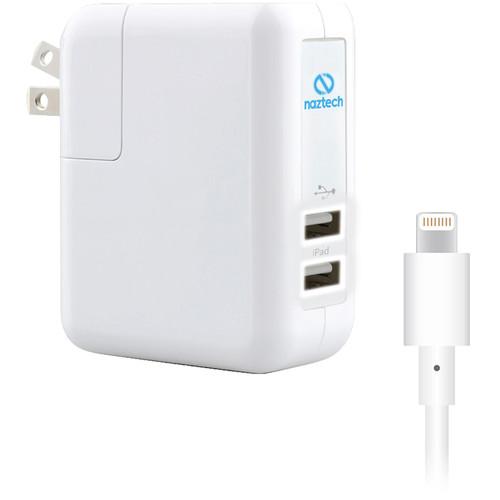 Naztech N422 Dual USB 2.4A Wall Charger with Folding Prongs