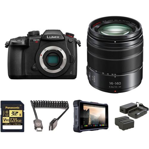 Panasonic Lumix DC-GH5S Mirrorless Micro Four Thirds Digital Camera with 14-140mm Lens Pro HDR Kit