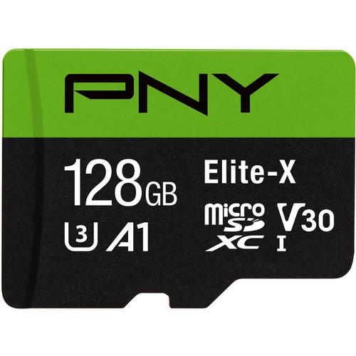 PNY Technologies 128GB Elite-X UHS-I microSDXC Memory Card with SD Adapter
