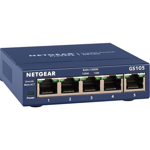 Netgear ProSafe 5-Port Gigabit Desktop Switch, Netgear, ProSafe, 5-Port, Gigabit, Desktop, Switch