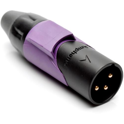 Amphenol AX3MB7M-AU 3-Pole Male XLR Connector with Gold Contacts
