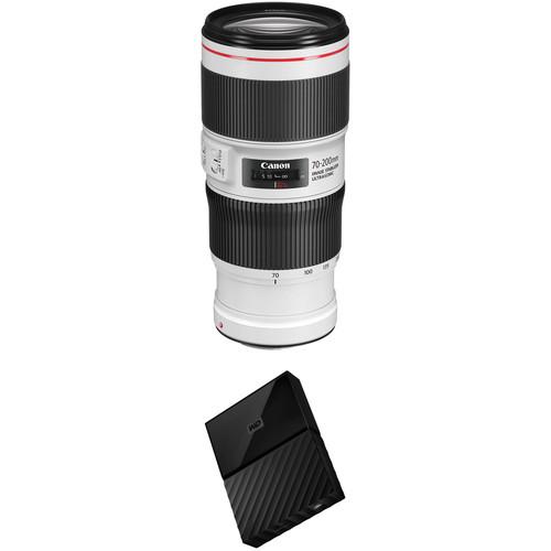 Canon EF 70-200mm f 4L IS II USM Lens with External Hard Drive Kit