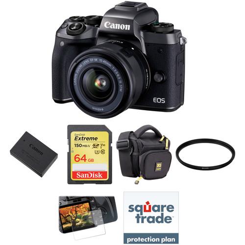 Canon EOS M5 Mirrorless Digital Camera with 15-45mm Lens Deluxe Kit