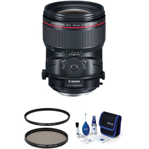 Canon TS-E 50mm f 2.8L Macro Tilt-Shift Lens with Accessories Kit