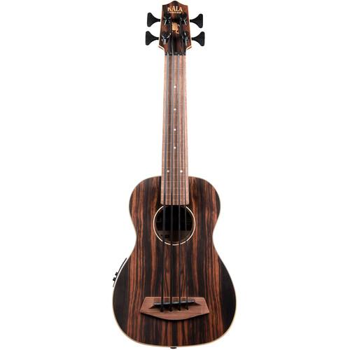 KALA UBASS-EBY-FL Striped Ebony Fretless Acoustic-Electric U-Bass with Padded Bag