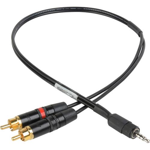 Sescom Stereo RCA to 3.5mm TRRS Plug Line to Mic Level Summing Cable for Mobile Devices
