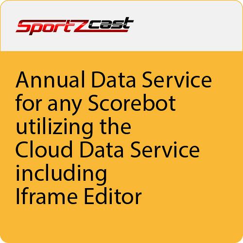 Sportzcast Annual Data Service For Any Scorebot Utilizing the Cloud Data Service Including IFrame Editor