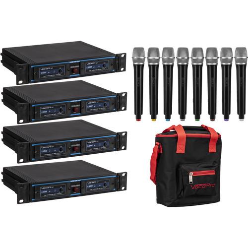 VocoPro UDH-CHOIR-8 Handheld Wireless Microphone Package with Carry Bag Kit