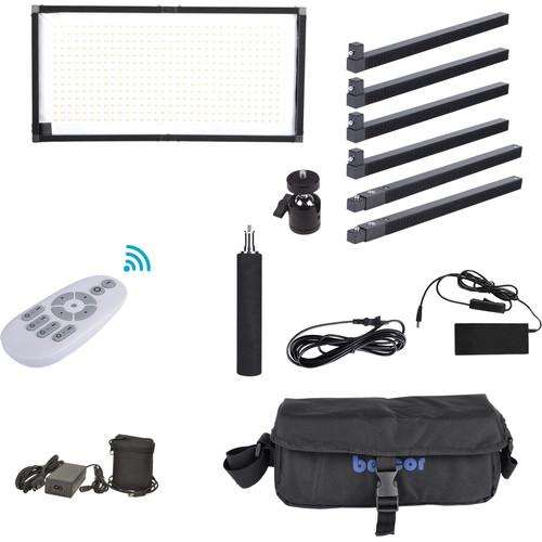 Bescor FM448 Flexible Bi-Color LED Light Mat with Swivel Ball Mount and Battery