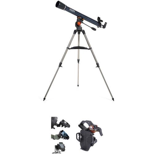 Celestron AstroMaster 70AZ 70mm f 13 Alt-Az Refractor Digiscoping Telescope Kit