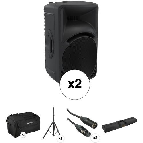 Mackie SRM450 Pair Kit with Stands, Cables, and Bags