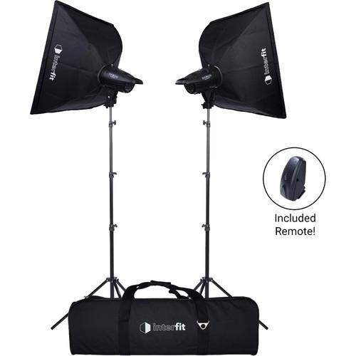 Studio Essentials 200Ws Value Flash Head 2-Light Kit with Softboxes and Wireless Remote