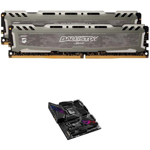 Ballistix 16GB Sport LT DDR4 Memory & ASUS ROG Maximus XI Hero LGA 1151 ATX Motherboard Kit