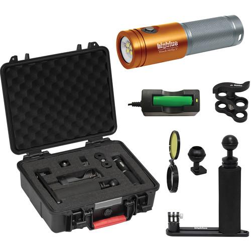 Bigblue Black Molly 5 Dive Light with Single-Arm Tray, Clip and Case Kit
